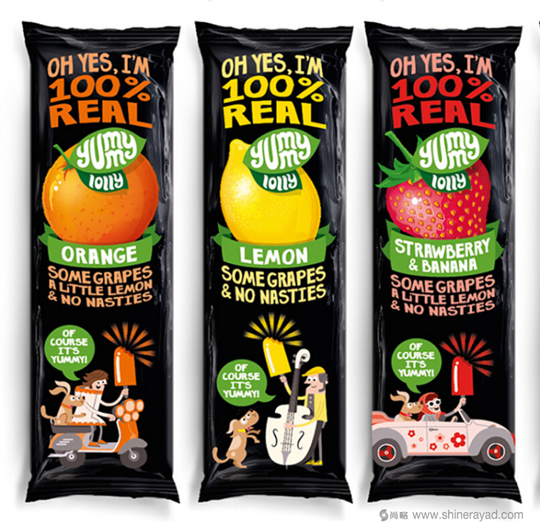 國外包裝設計欣賞:插畫風格Yummy Lollies 果味棒棒冰外包裝設計2 國外包裝設計欣賞:插畫風格Yummy Lollies 果味棒棒冰外包裝設計2