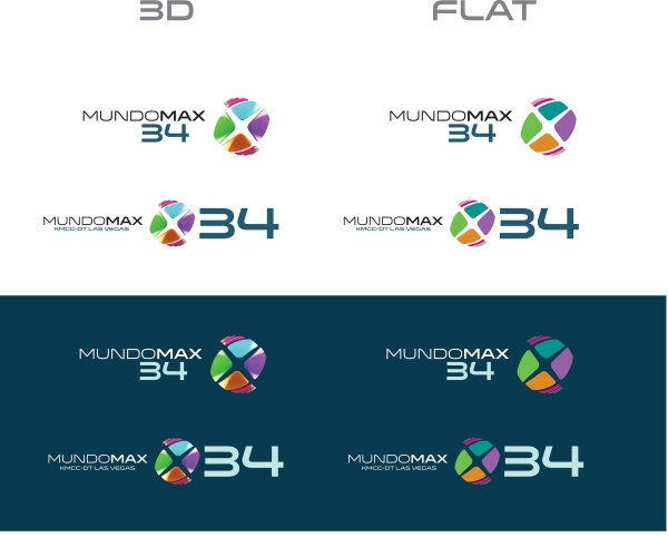 美國西班牙語電視臺MundoMax新3D立體X字母LOGO設(shè)計(jì)-立體平面LOGO對比與子頻道LOGO使用規(guī)范5