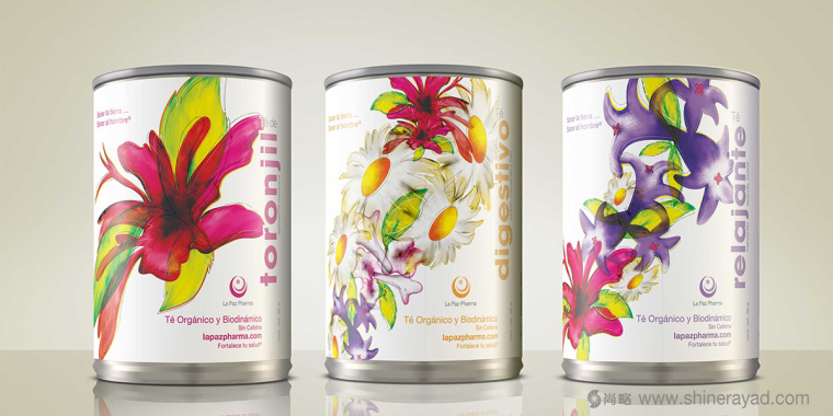 水彩花卉插畫風格花草茶葉鋁罐花茶包裝設(shè)計-上海包裝設(shè)計公司國外包裝欣賞1