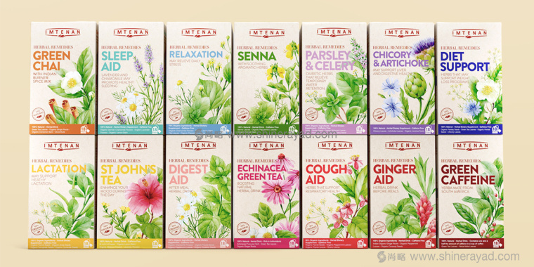 上海藥品包裝設(shè)計(jì)公司分享Imtenan草本藥品包裝設(shè)計(jì)花草植物藥物插圖設(shè)計(jì)1