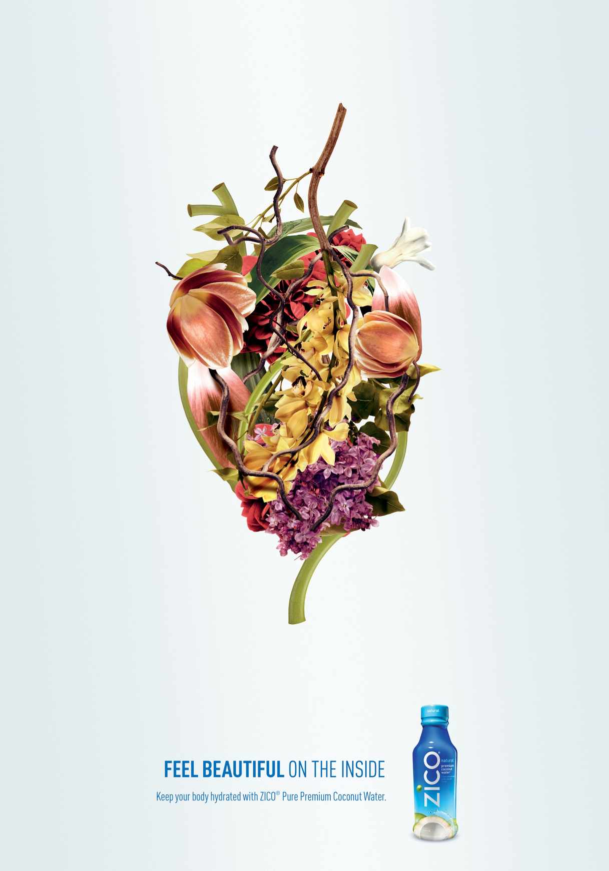 Zico 椰子水飲料創(chuàng)意平面廣告設計感受內在之美篇-心臟篇-上海廣告設計公司-上海平面設計公司2