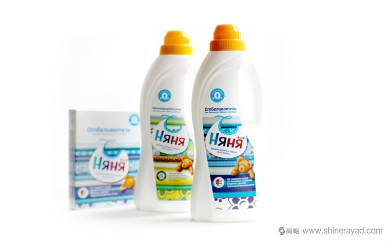俄羅斯 НЯНЯ 嬰兒兒童洗衣粉洗衣液包裝設(shè)計1