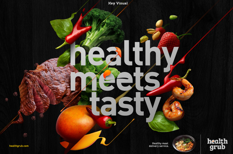 GRUB 餐廳送餐服務(wù)公司餐飲品牌-主KV形象設(shè)計(jì)