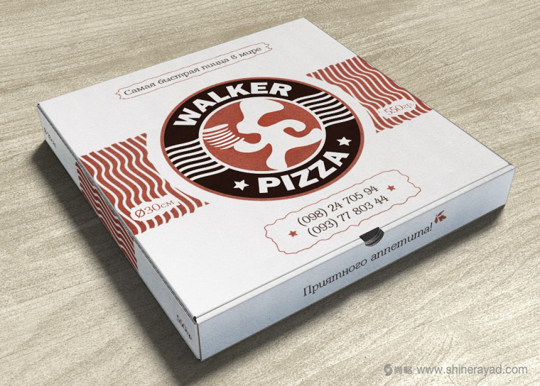 5 Walker pizza 披薩連鎖店品牌VI視覺形象設(shè)計-披薩包裝盒設(shè)計1