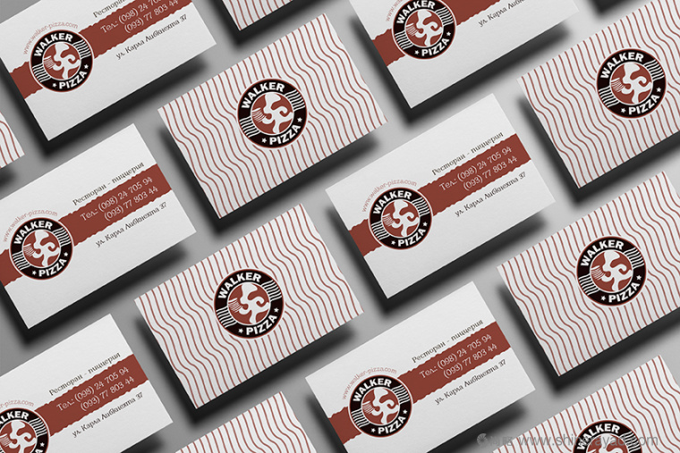3 Walker pizza 披薩連鎖店VI視覺形象設(shè)計-名片設(shè)計