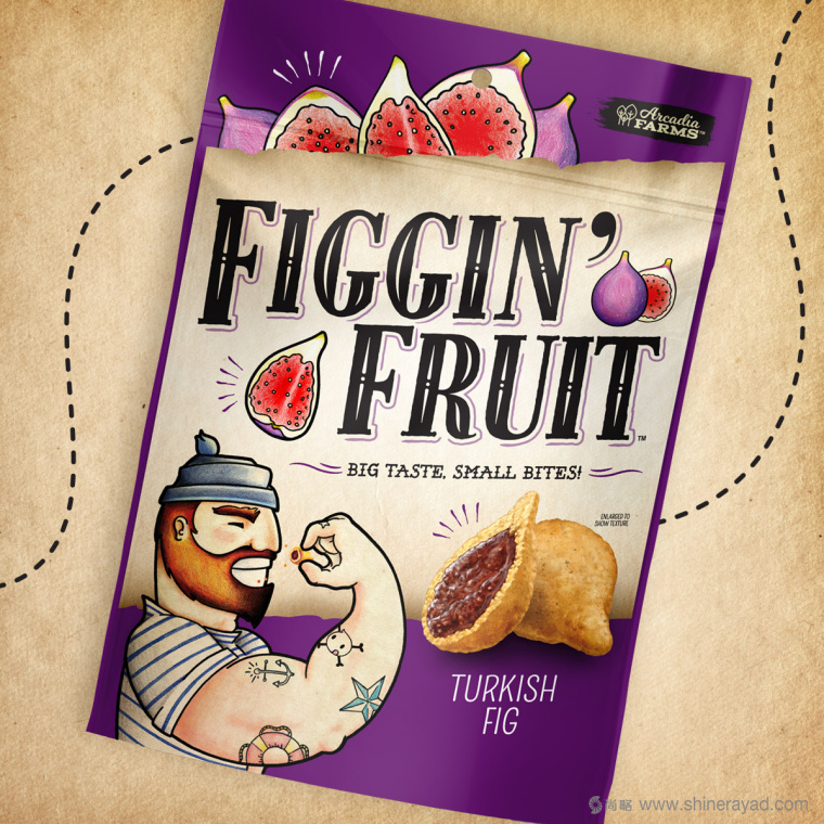 Figgin’ Fruit 無(wú)花果餅干包裝設(shè)計(jì)船長(zhǎng)人物水果插畫設(shè)計(jì)篇-上海食品包裝設(shè)計(jì)公司3