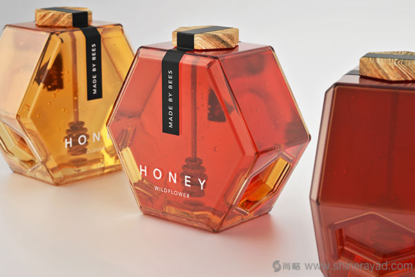 六邊形瓶型蜂蜜包裝-上海包裝設計公司
