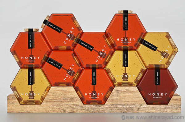六邊形瓶型蜂蜜包裝-上海包裝設計公司