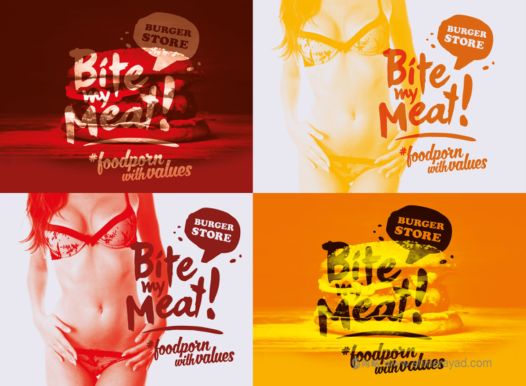 Bite My Meat 漢堡概念餐廳品牌VI視覺(jué)形象設(shè)計(jì)“女性身體篇”-上海品牌設(shè)計(jì)公司
