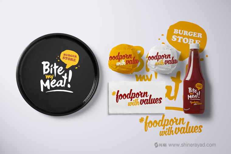 Bite My Meat 漢堡概念餐廳品牌VI視覺(jué)形象設(shè)計(jì)“女性身體篇”-上海品牌設(shè)計(jì)公司