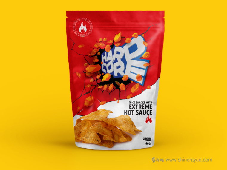HARDCORE 辛辣口味休閑小零食包裝設(shè)計(jì)-上海包裝設(shè)計(jì)公司