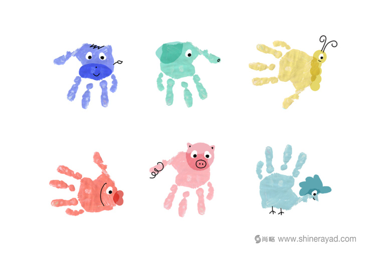 LOLO兒童洗護沐浴清潔產品及手工肥皂包裝設計“手掌印動物篇”插畫設計 LOLO兒童洗護沐浴清潔產品及手工肥皂包裝設計“手掌印動物篇”插畫設計