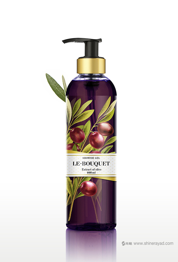 上?;瘖y品包裝設計公司欣賞:全彩印花朵插畫 Le Bouquet 品牌沐浴露包裝設計 上?;瘖y品包裝設計公司欣賞:全彩印花朵插畫 Le Bouquet 品牌沐浴露包裝設計