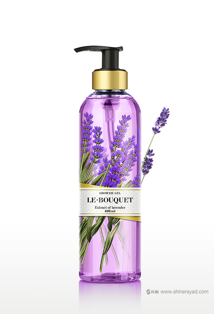 上?;瘖y品包裝設計公司欣賞:全彩印花朵插畫 Le Bouquet 品牌沐浴露包裝設計 上?;瘖y品包裝設計公司欣賞:全彩印花朵插畫 Le Bouquet 品牌沐浴露包裝設計
