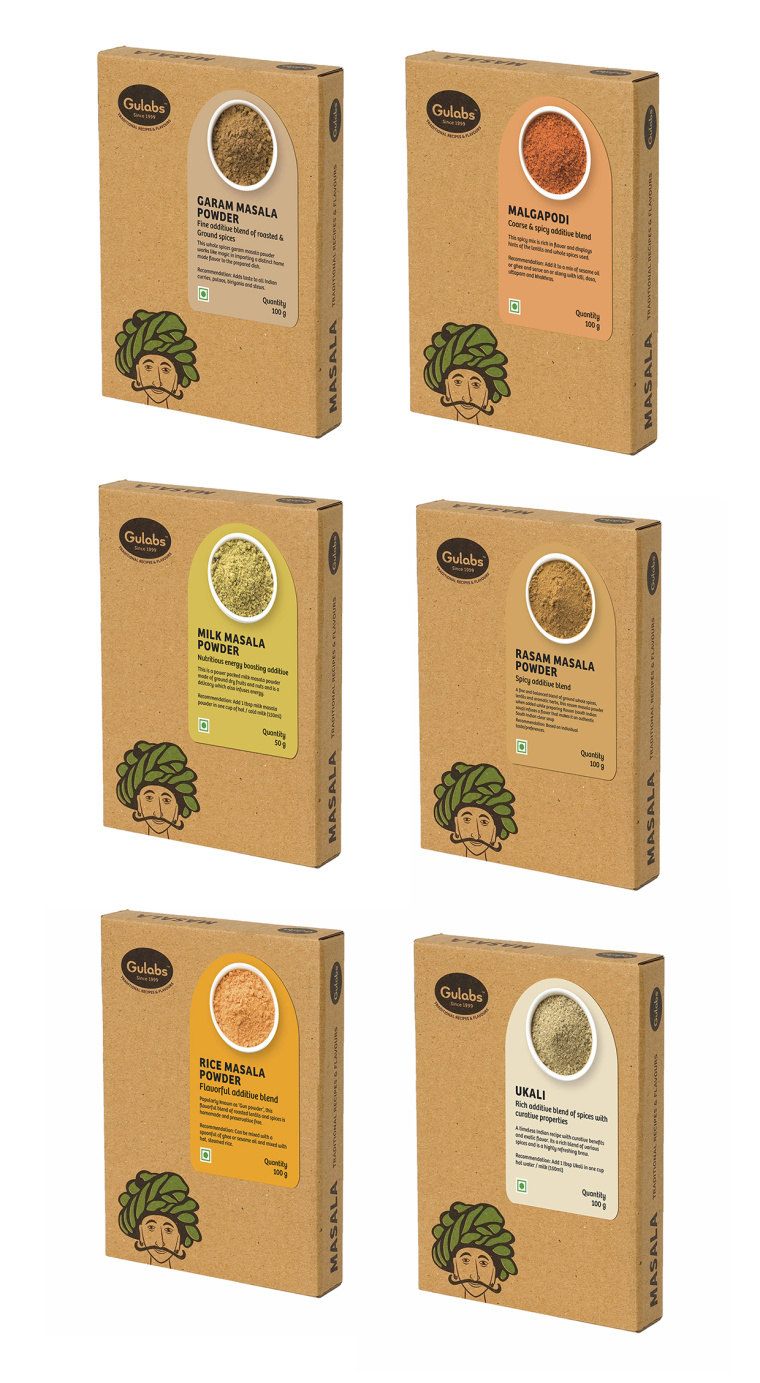 Gulabs 印度食品(零食,調(diào)味品和香料)瓦能紙簡約包裝設(shè)計(jì)-上海包裝設(shè)計(jì)公司3 Gulabs 印度食品(零食,調(diào)味品和香料)瓦能紙簡約包裝設(shè)計(jì)-上海包裝設(shè)計(jì)公司3