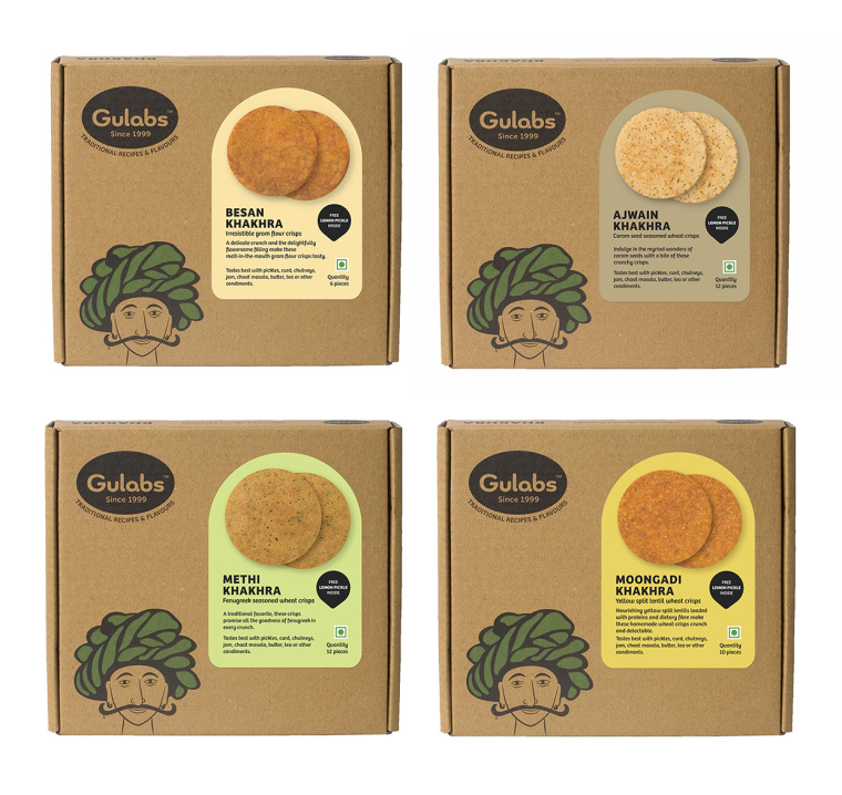 Gulabs 印度食品(零食,調(diào)味品和香料)瓦能紙簡約包裝設(shè)計(jì)-上海包裝設(shè)計(jì)公司2 Gulabs 印度食品(零食,調(diào)味品和香料)瓦能紙簡約包裝設(shè)計(jì)-上海包裝設(shè)計(jì)公司2