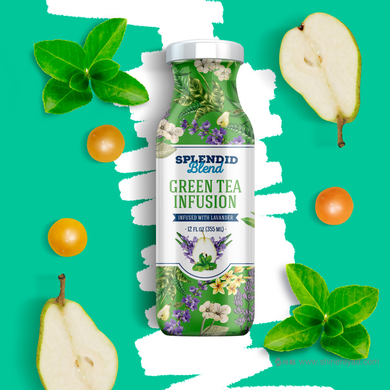 大面積水果插畫加留白版式的Splendid 果汁飲料包裝設(shè)計(jì)作品欣賞