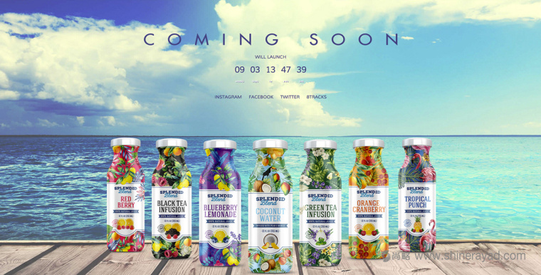 大面積水果插畫加留白版式的Splendid 果汁飲料包裝設(shè)計(jì)作品欣賞