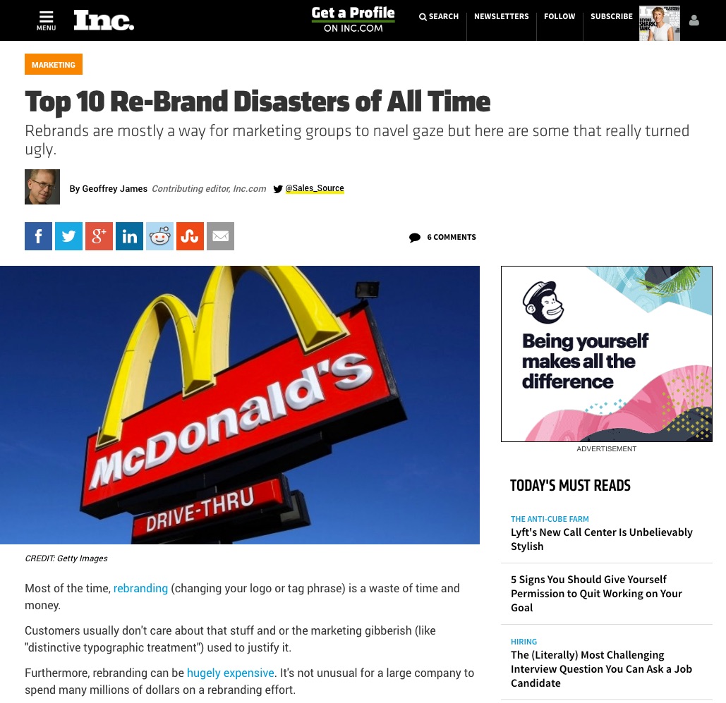 上海logo設(shè)計(jì)公司分享：世界上最慘重的logo設(shè)計(jì)和品牌重塑失敗案例-麥當(dāng)勞