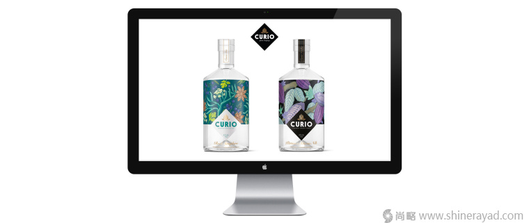 國(guó)外手繪植物花卉插畫(huà)風(fēng)格洋酒包裝設(shè)計(jì)-curio杜松子酒和伏特加酒包裝設(shè)計(jì)6