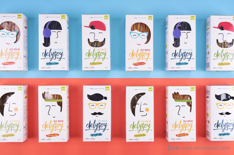 充滿俏皮風格的DELYSOY 面條面食包裝設(shè)計欣賞-上海食品包裝設(shè)計公司