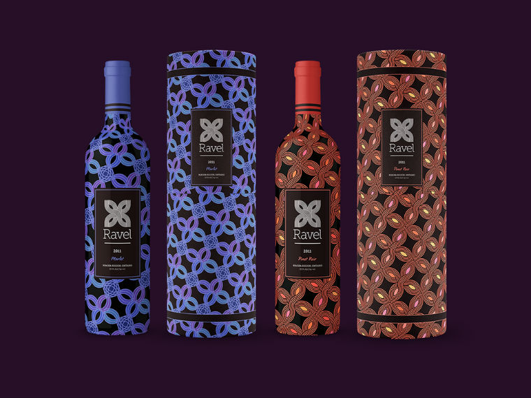 幾何線條圖形風格 RAVEL葡萄酒品牌商標設(shè)計與包裝酒標設(shè)計－上海包裝設(shè)計公司4