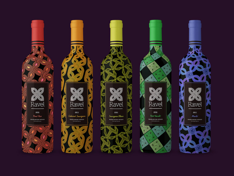 幾何線條圖形風格 RAVEL葡萄酒品牌商標設(shè)計與包裝酒標設(shè)計－上海包裝設(shè)計公司6