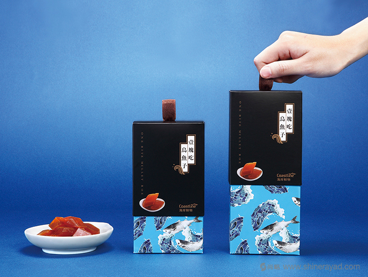 海鮮產(chǎn)品包裝設(shè)計欣賞：壹塊吃烏魚子包裝設(shè)計