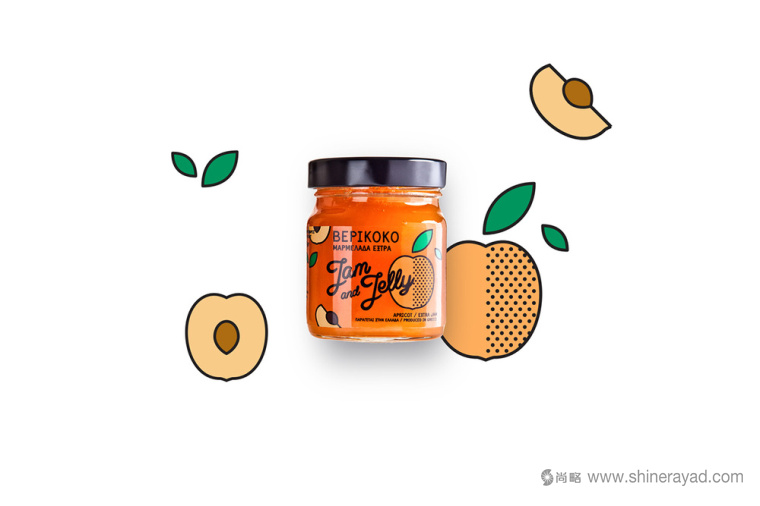 JAM AND JELLY 水果果醬包裝設(shè)計-草莓醬櫻桃醬橙子醬杏仁醬2