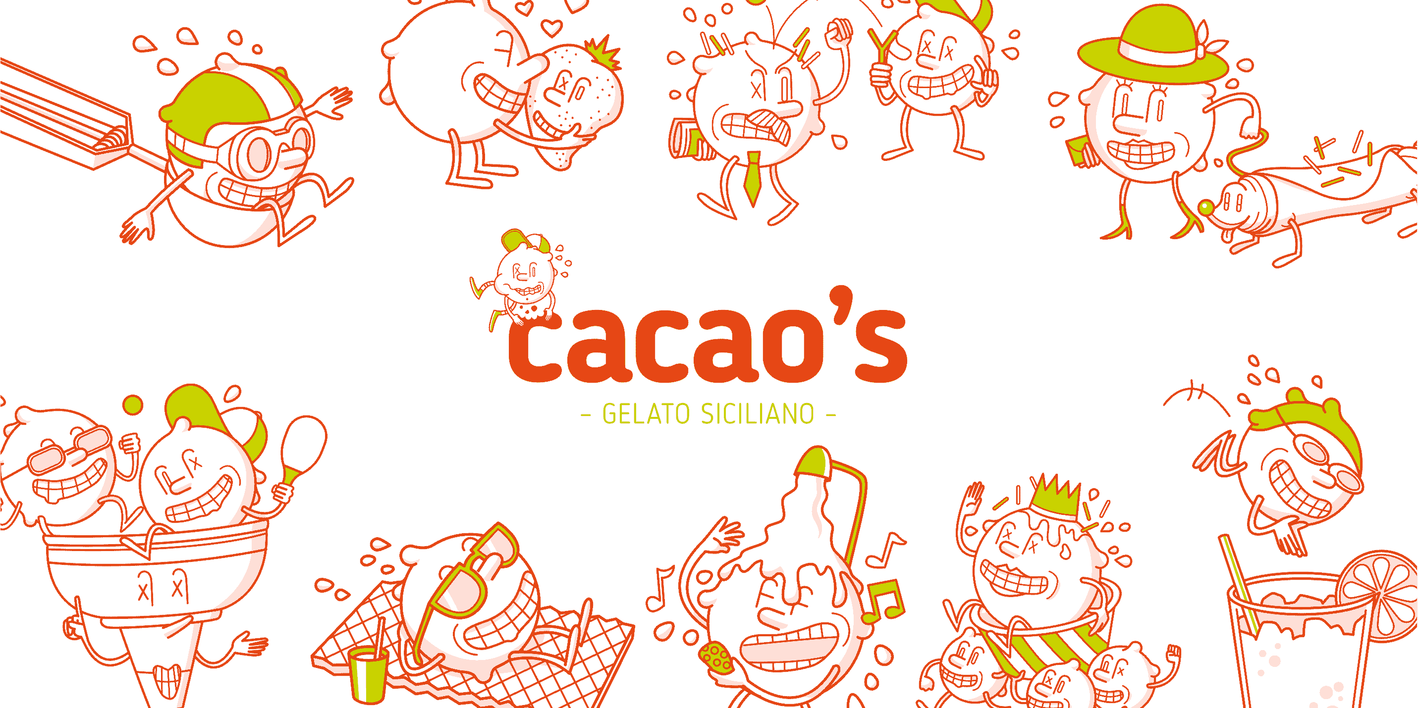 可愛漫畫風(fēng)格 Cacao’s 冰淇淋店甜品店品牌形象設(shè)計-上海品牌形象設(shè)計公司1