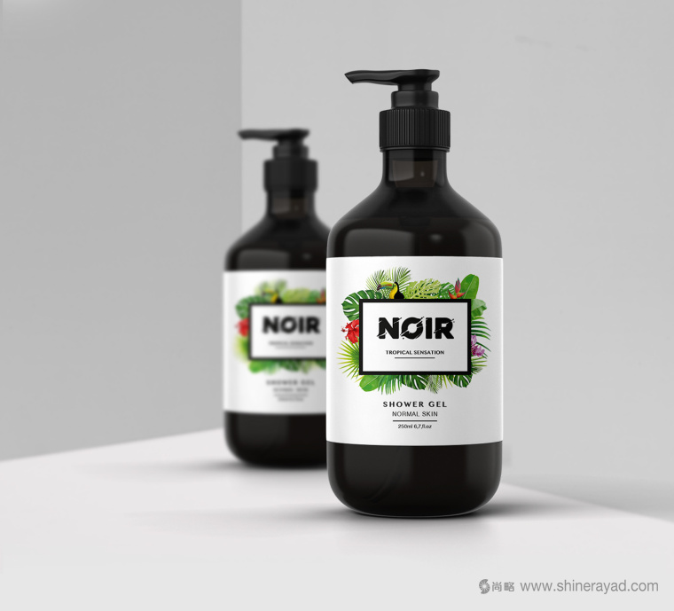 熱帶雨林插畫 NOIR 清潔美容產(chǎn)品化妝品包裝設(shè)計-上海包裝設(shè)計公司2