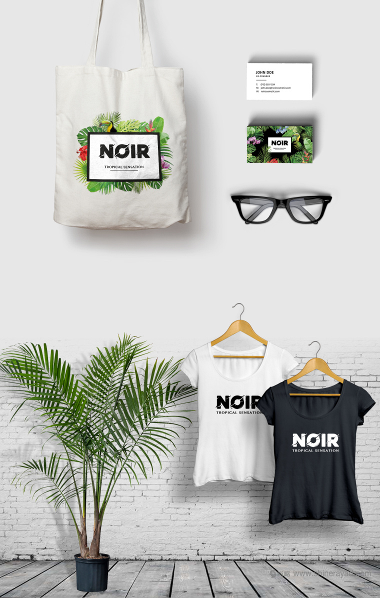 熱帶雨林插畫 NOIR 清潔美容產(chǎn)品化妝品包裝設(shè)計與品牌形象設(shè)計-上海品牌設(shè)計公司5