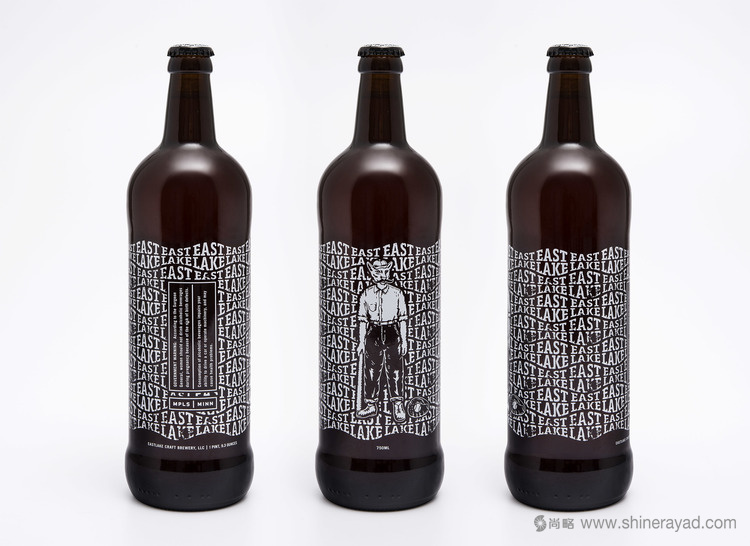 EASTLAKE 黑白工人插畫啤酒包裝設(shè)計-尚略上海包裝設(shè)計公司設(shè)計收藏2