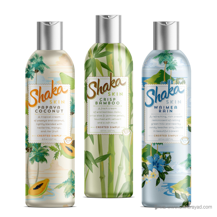 SHAKA 護(hù)膚乳包裝設(shè)計(jì)植物插畫設(shè)計(jì)-上?；瘖y品包裝設(shè)計(jì)公司欣賞2