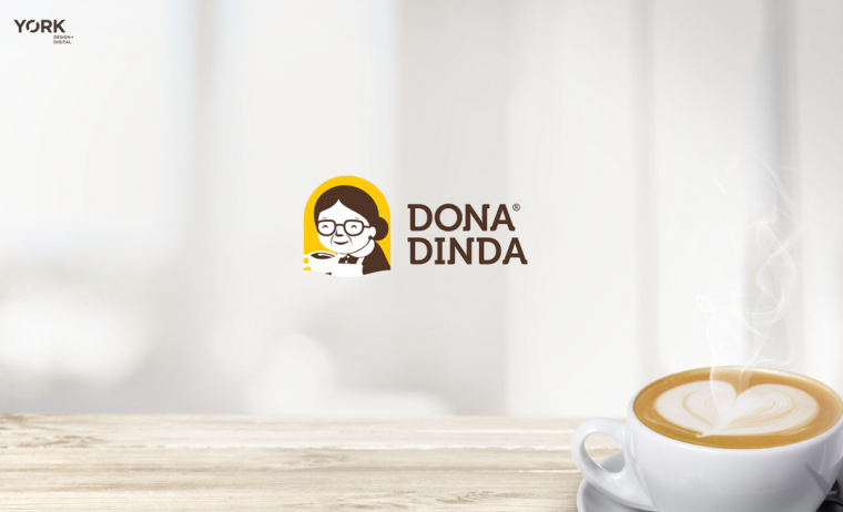 Dona Dinda 老奶奶冷凍食品咖啡人物頭像logo設(shè)計-上海logo設(shè)計公司2