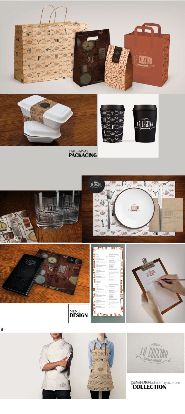 LA CASCINA 意大利與法國(guó)融合菜餐廳餐飲品牌VI視覺(jué)形象識(shí)別設(shè)計(jì)-上海VI設(shè)計(jì)公司9