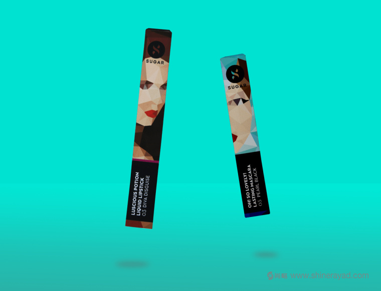 Sugar 品牌三角美女插畫美容彩妝化妝品包裝設計-上海包裝設計公司8