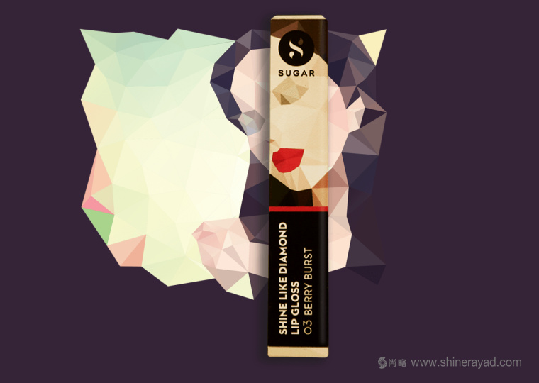 Sugar 品牌三角形美女插畫美容彩妝化妝品包裝設計-上海包裝設計公司26