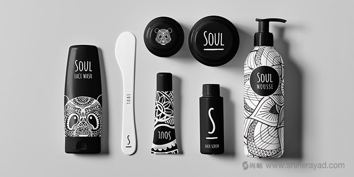 黑白線(xiàn)條插畫(huà)設(shè)計(jì)風(fēng)格靈魂化妝品包裝設(shè)計(jì)-上海包裝設(shè)計(jì)公司1