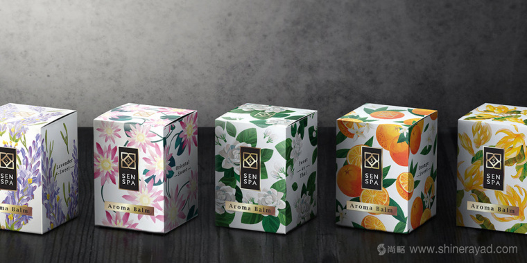 花卉插畫設計風格 SENSPA 唇膏外包裝盒設計-上海包裝設計公司設計欣賞1