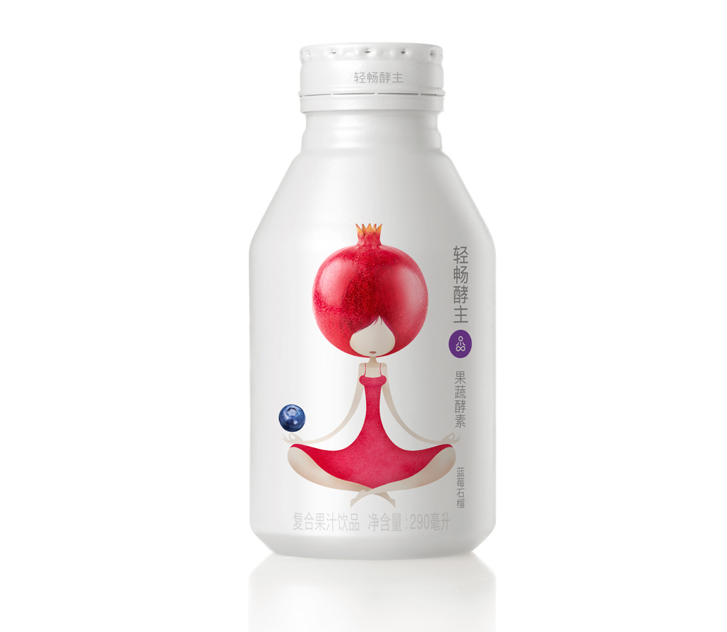 輕暢酵主酵素果汁飲料人物水果創(chuàng)意插畫包裝設(shè)計(jì)-上海包裝設(shè)計(jì)公司收藏賞析3