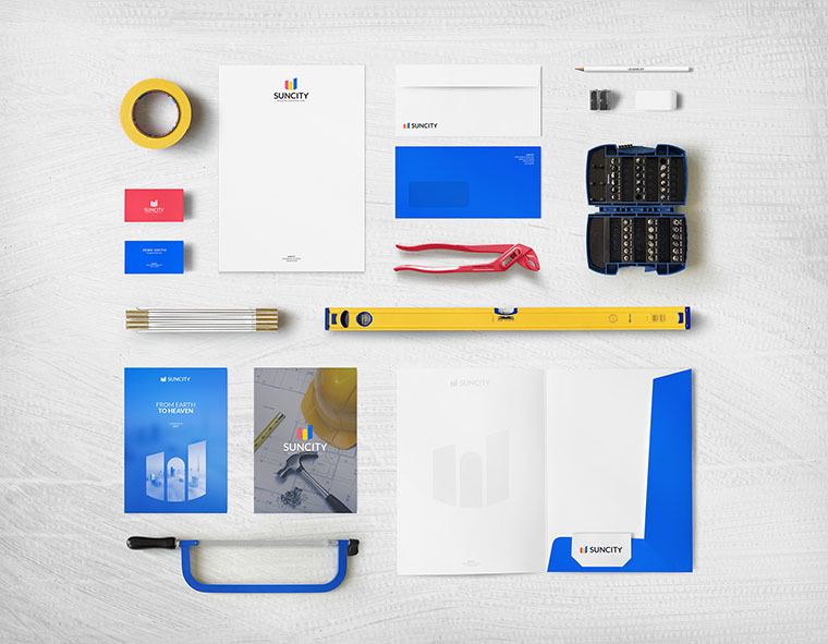 幾何圖形風(fēng)格SUNCITY 建筑施工公司VI設(shè)計-上海VI設(shè)計公司