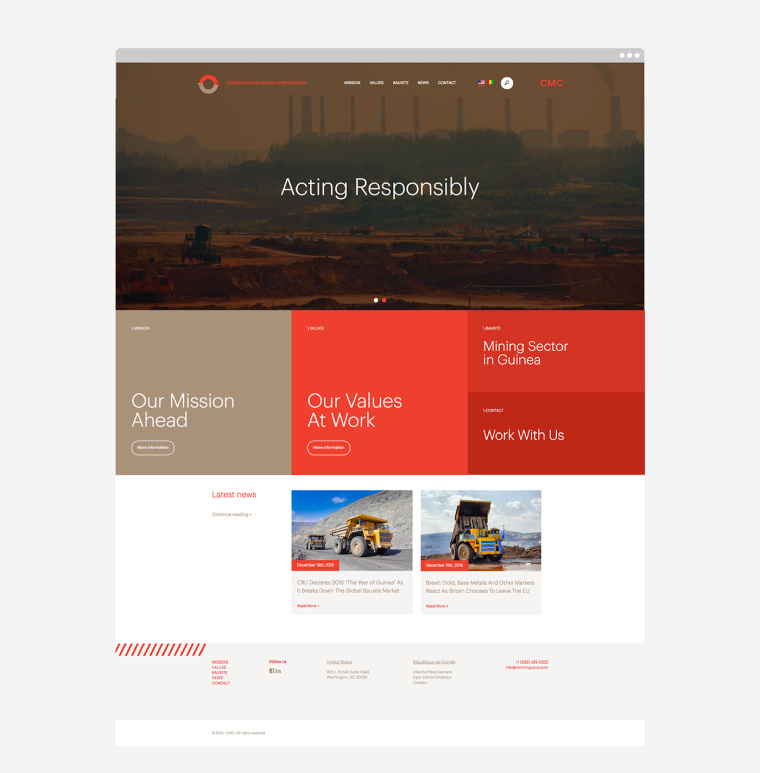 協(xié)調(diào)色風(fēng)格CMC 礦業(yè)公司企業(yè)VIS視覺識(shí)別系統(tǒng)-網(wǎng)站設(shè)計(jì)