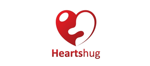 表達(dá)愛情愛心的心形logo設(shè)計-HEARTS HUG擁抱心