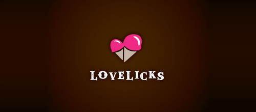 表達(dá)愛情愛心的心形logo設(shè)計-LOVELICKS