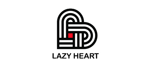 表達(dá)愛情愛心的心形logo設(shè)計-懶惰的心