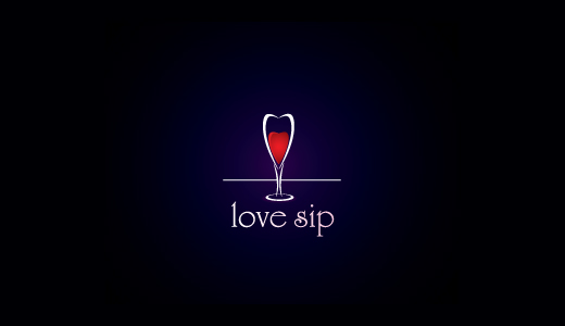 愛啜飲酒杯+心標(biāo)志設(shè)計-上海標(biāo)志設(shè)計公司