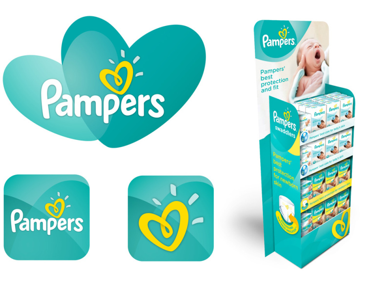 幫寶適嬰兒尿布品牌logo設(shè)計陳列設(shè)計