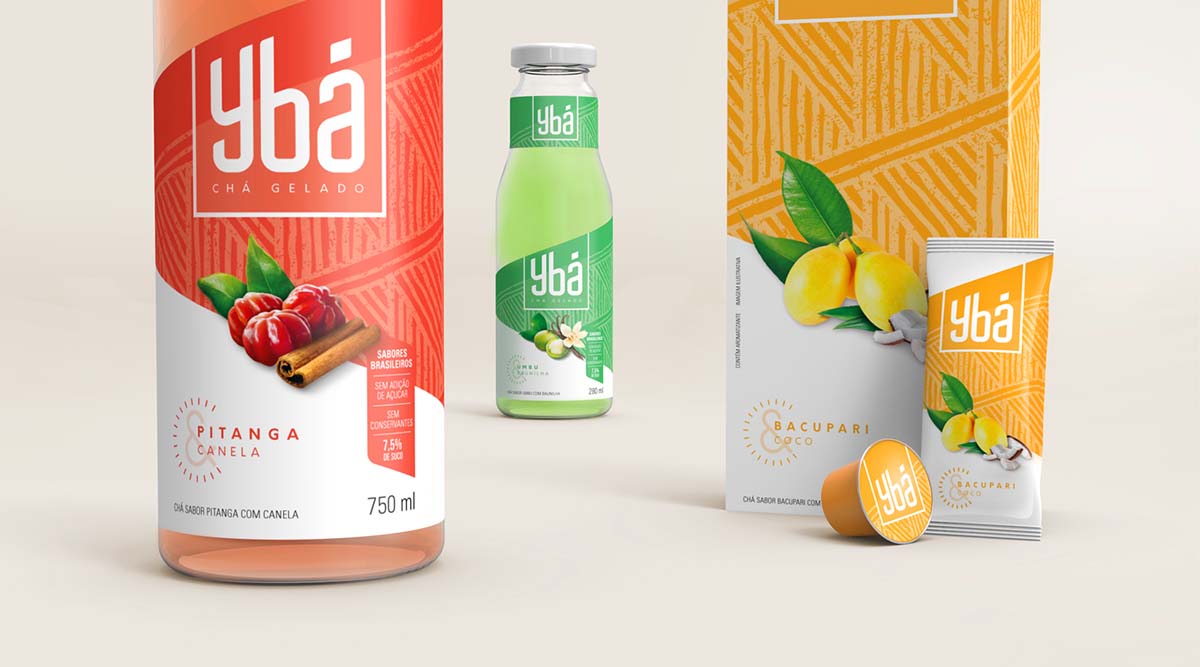 引用神話色彩和水果結(jié)合的Ybá冰茶飲料包裝設(shè)計(jì)欣賞