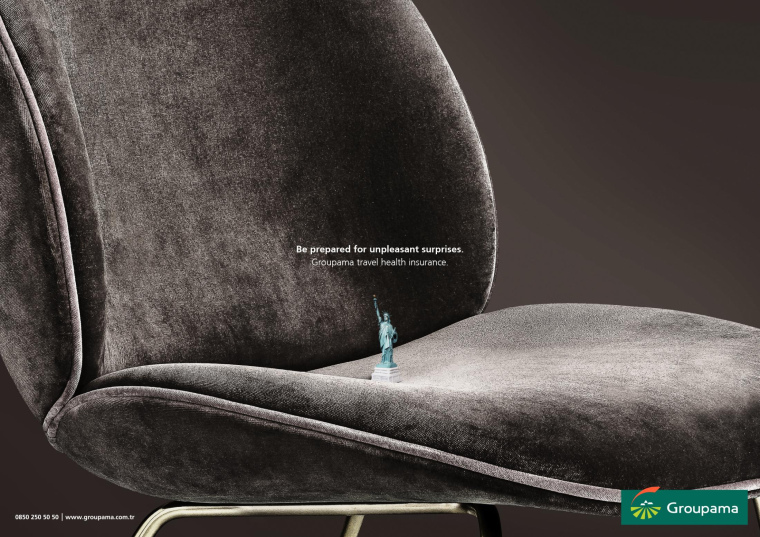 上海廣告公司分享：安盟保險(xiǎn)集團(tuán)旅行健康保險(xiǎn)平面廣告創(chuàng)意設(shè)計(jì)“椅子”篇